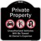 Signmission Designer Series-Private Property Unauthorized Vehicles Towed No Cars, 18" x 18", BS-1818-9914 A-DES-BS-1818-9914 - alternate 1